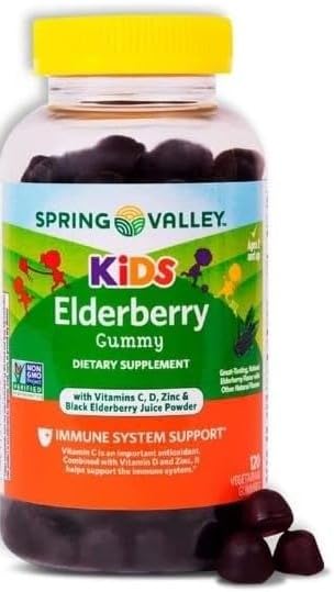 Generic Elderberry Gummies for Kids with Vitamin C, D & Zinc, 120 Count