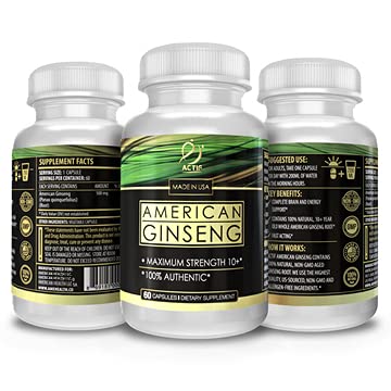 ACTIF American Ginseng 500mg Capsule, 1 Count