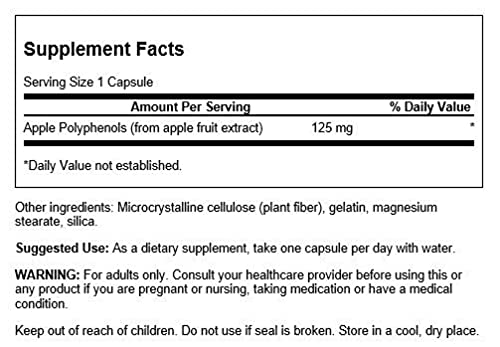 Swanson Apple Polyphenols 125mg Capsules, 60 Count
