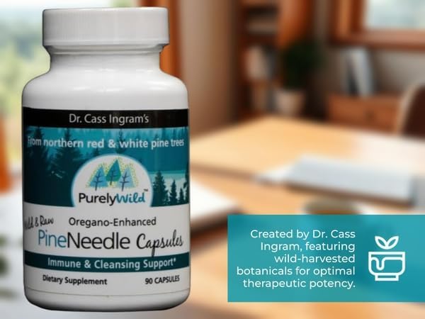 PURELY WILD Wild Pine Needle Capsules with Spruce, Black Cumin & Oregano, Immune Support & Respiratory Wellness, 90 Capsules