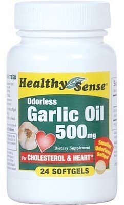 Mason Vitamins Healthy Sense Garlic Oil Softgels, 500 mg, 24 Softgels, 1 Ounce