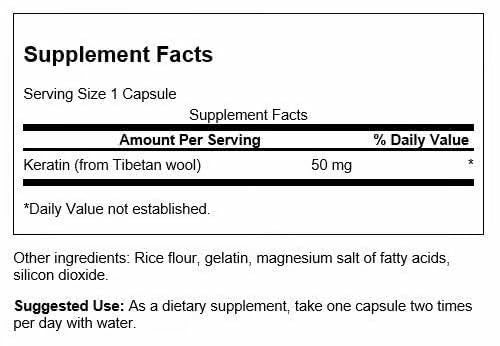 Swanson Keratin (from Tibetan Wool) Capsules 240