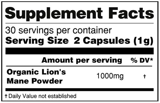 GROOVY BEE Lion's Mane Mushroom Capsules 60 Capsules