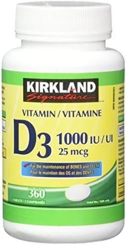 ZENVOIRA Kirkland Vitamin D3 25mcg 1000 IU Tablet, 1 Count