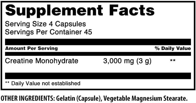 Amazing Nutrition Creatine Monohydrate 3000 Mg Per Serving Capsules 1 Count