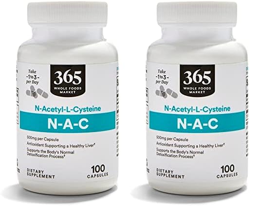365 by Whole Foods Market N-Acetyl L-Cysteine 500 mg Capsules, 200 Count