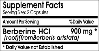 PureControl Supplements Berberine HCI 900mg Capsule 1 Count