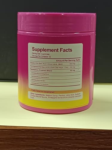 Faizalybova Her Juicy Feminine Probiotics Gummies for Women – Tropical Pineapple Flavor | Supports pH Balance, Digestive & Immune Health | with Slippery Elm,| 57 Gummies (1 Pack)