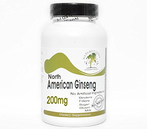 Naturetition Supplements North American Ginseng 200mg Capsules, 100 Count