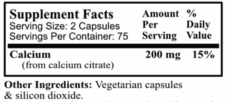 Daily Manufacturing Calcium Citrate Capsule 150 Count
