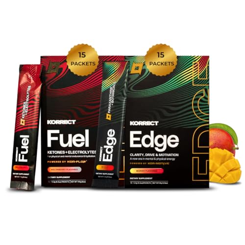 KORRECT LIFE Edge Energy & Electrolyte Bundle Powder, 30 Packets