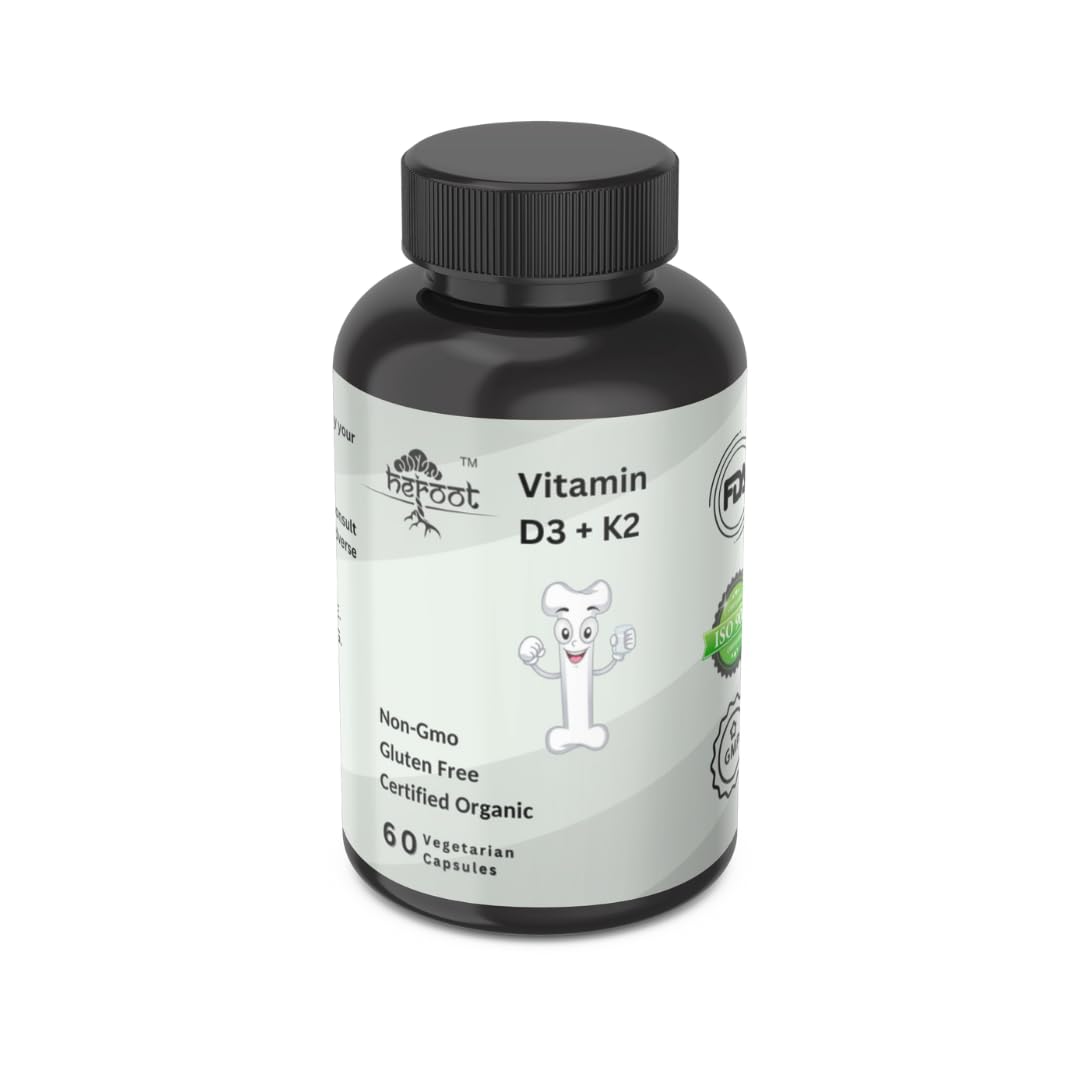 Heroot Vitamin K2 (MK7) with D3 Extra Strength Capsule, 120 Count