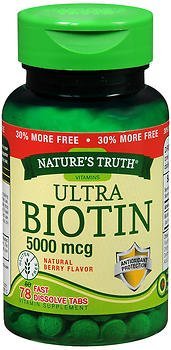 Nature's Truth Biotin 5000mcg Tablet, 78 Tablets