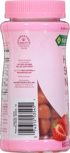 Nature's Bounty Optimal Solutions Hair, Skin & Nails Vitamin Gummies with Biotin 80 Count
