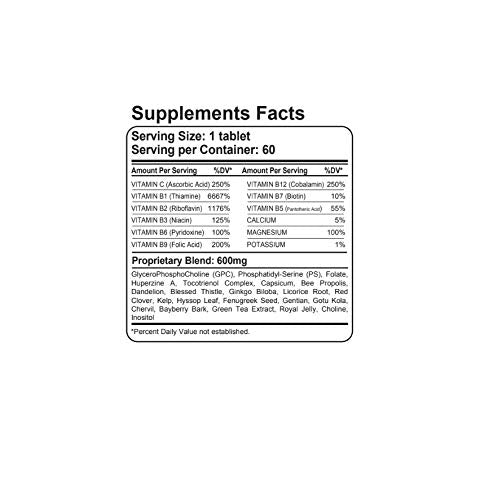 Organic Farms Vitamins Brain Health Neuro MG 100% Natural Dietary Supplement Tablet, 60 Tablets