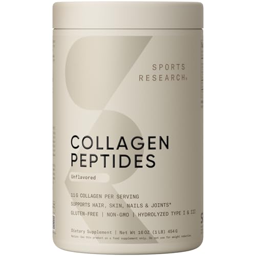 Sports Research Protein Pack - Whey Isolate Protein Powder 5lb, Creatine Monohydrate Powder 1.1lb, Collagen Peptides Powder 1lb