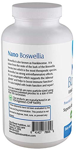 One Planet Nutrition Nano Boswellia 250 mg Veggie Capsules, 120 Capsules