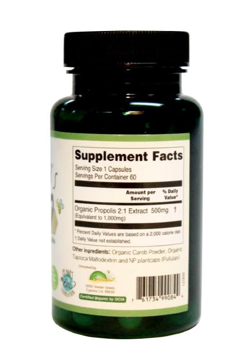 Greenbow Organic Propolis 1000mg Capsule, 60 Capsules