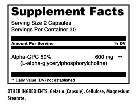 Amazing Nutrition Alpha GPC Supplement 600 Mg Per Serving Capsule 60 Capsules