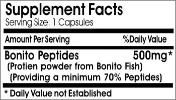 PureControl Supplements Bonito Peptides 500mg Capsule 1 Count