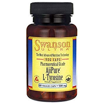 Swanson L-Tyrosine Ajipure 500 mg Pharmaceutical Grade Capsules, 60 Veg Capsules