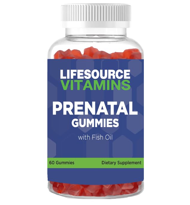 LifeSource Vitamins Prenatal Multi-Vitamins & Minerals with DHA - Omega 3 / Proprietary Formula Gummy 60 Count