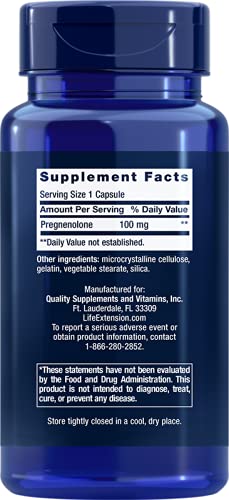 Life Extension Pregnenolone 100 mg Capsule, 200 Count