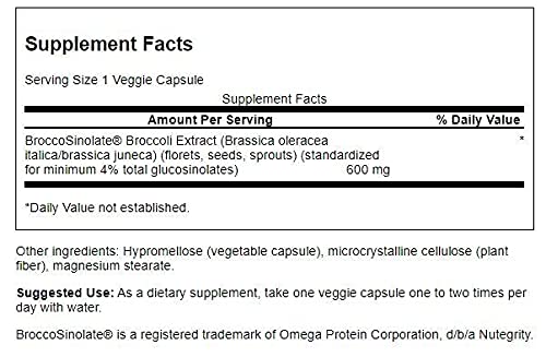 Swanson Broccoli with Glucosinolates Capsule, 120 Count