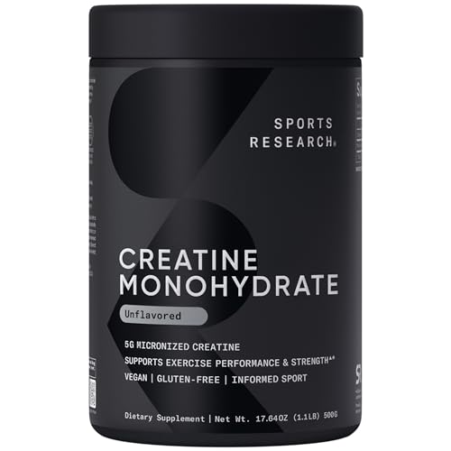 Sports Research Protein Pack Powder Bundle: Whey Isolate Protein Powder 5lb, Creatine Monohydrate 1.1lb, Collagen Peptides 1lb