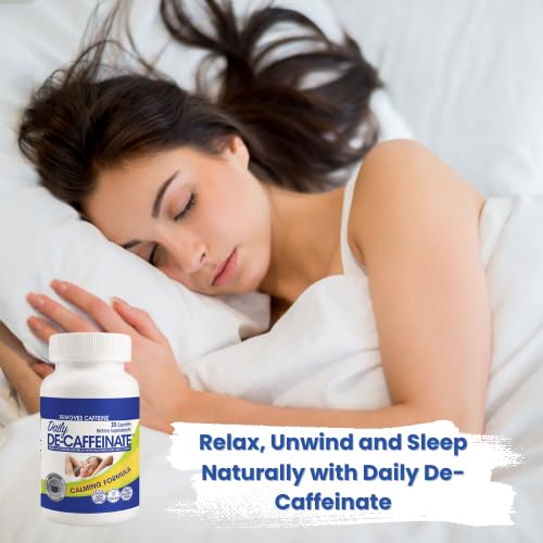 RUTA Daily De-Caffeinate: Advanced Caffeine Eliminator Supplement – Natural Acting Non-Addictive Formula that Supports Relaxation and Deep, Restful Sleep Capsule, 30 Count