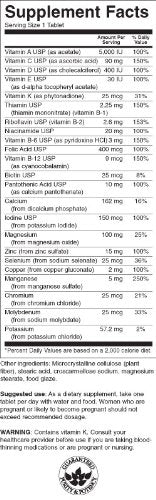 Swanson Century Formula Multivitamin Without Iron Tablet 130 Count