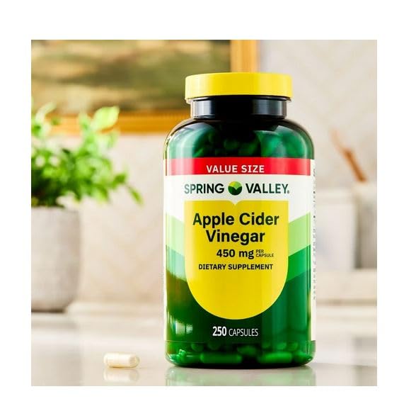 H4U Apple Cider Vinegar General Health & Wellness Dietary Supplement Capsule, 450 mg, 250 Count