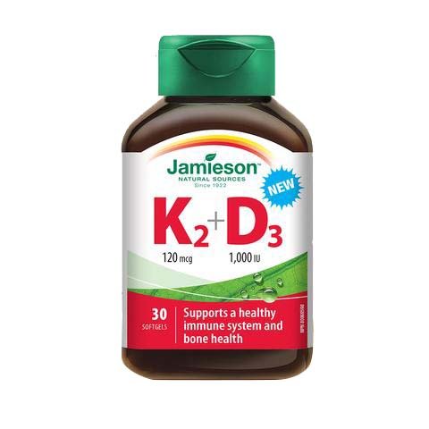 Jamieson Vitamin K2 + D3 120mcg/1000IU Softgels 30