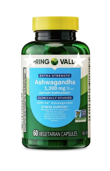 Generic Extra Strength Ashwagandha Dietary Supplement 1300 mg Vegetarian Capsules, 60 Count