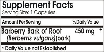 PureControl Supplements Barberry Bark of Root 450mg Capsule 90 Capsules