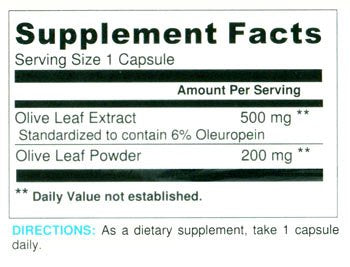 Wonder Laboratories Olive Leaf Extract (18% Oleuropein) Capsules 60