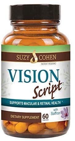 Script Essentials Vision Script with Saffron for Macular and Retinal Eye Health Capsule 1 Count