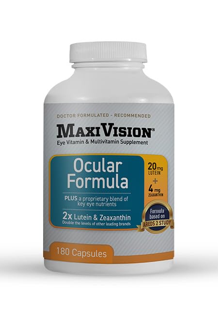MaxiVision AREDS 2 Lutein and Zeaxanthin Supplements Capsule 180 Count