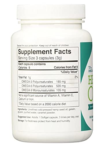 Manitoba Harvest Hemp Foods Hemp Oil Soft Gels 1000 mg, 120 Count
