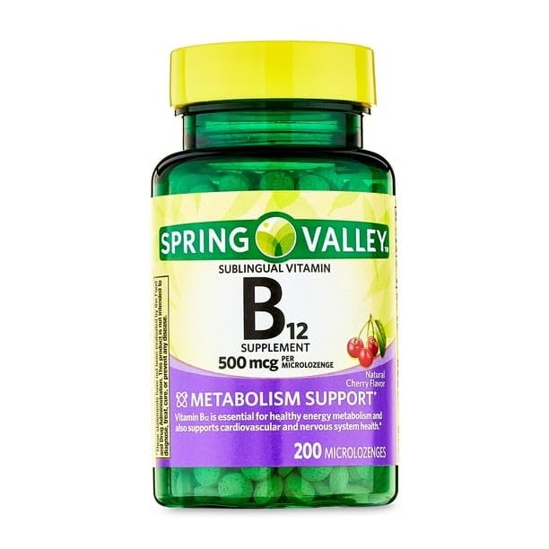 BASKETGOODS Vitamin B12 500 mcg Microlozenges Cherry Flavor 200 Count