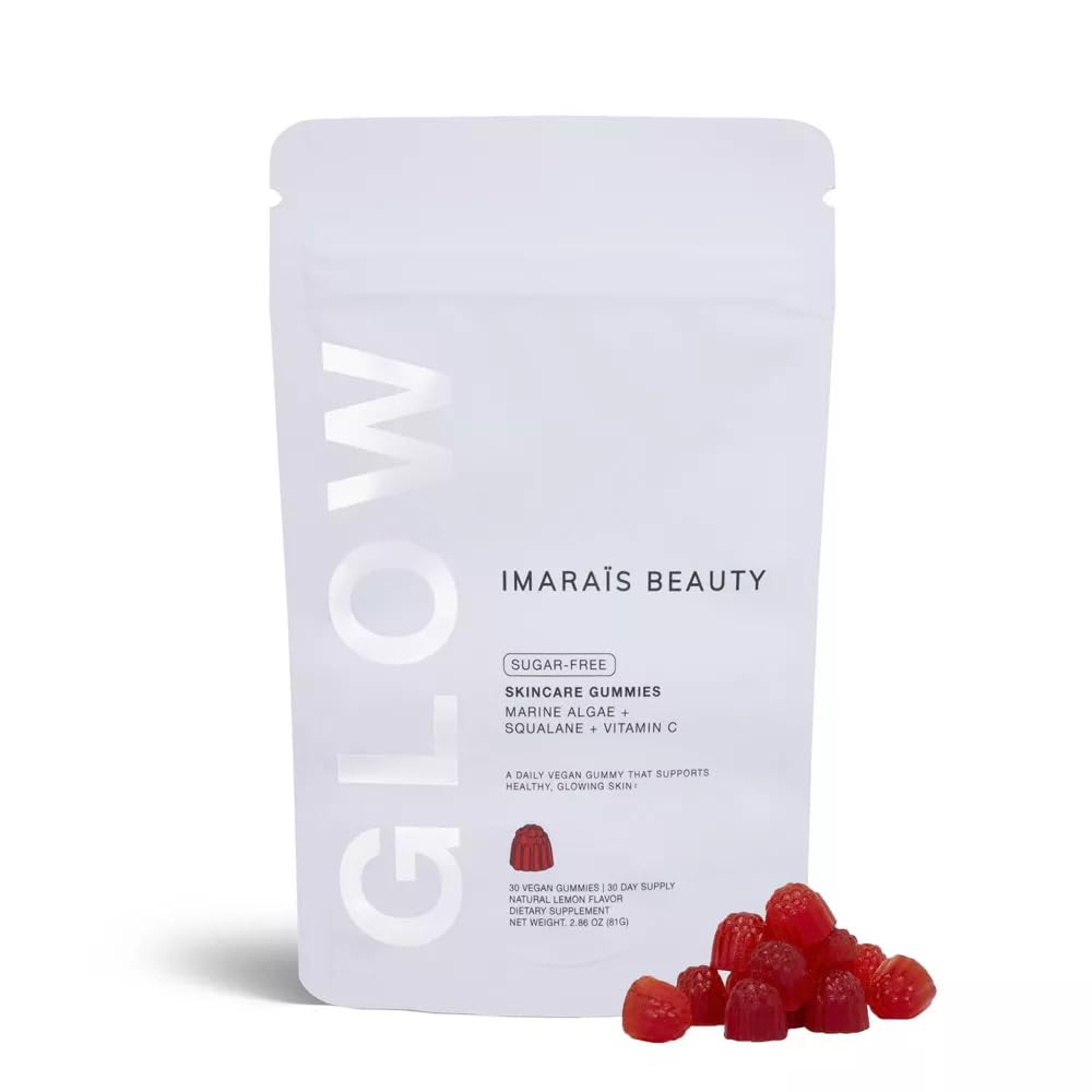 IMARAÏS BEAUTY Glow Skincare Gummies, Collagen-Boosting, Vitamin C & Marine Algae, Vegan, Sugar-Free, 30 ct