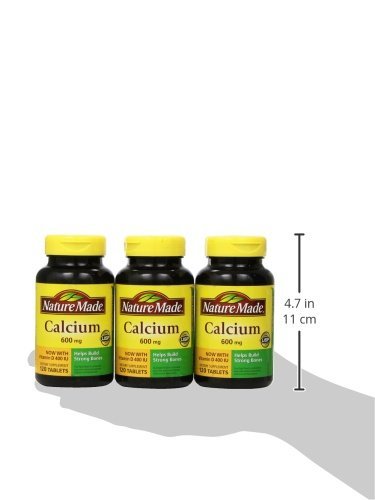 Nature Made Calcium 600 mg with Vitamin D3 for Immune Support, 180 Tablets