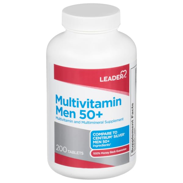 Leader Men's 50+ Multivitamin Tablets, 200 Count