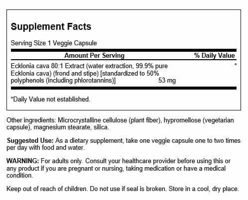 Swanson Ecklonia Cava Extract 53 Milligrams 30 Capsules