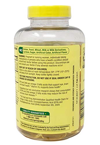 YISHIDA Omega 3 Fish Oil Maximum Care 2000mg Lemon Softgels, 120 Count