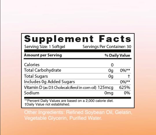 Omax3 High-Potency Vitamin D3 5,000 IU (125 mcg) Softgels 60