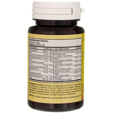 Nature's Blend Multiple Vitamin with Minerals No Iron Tablets, 100 Count