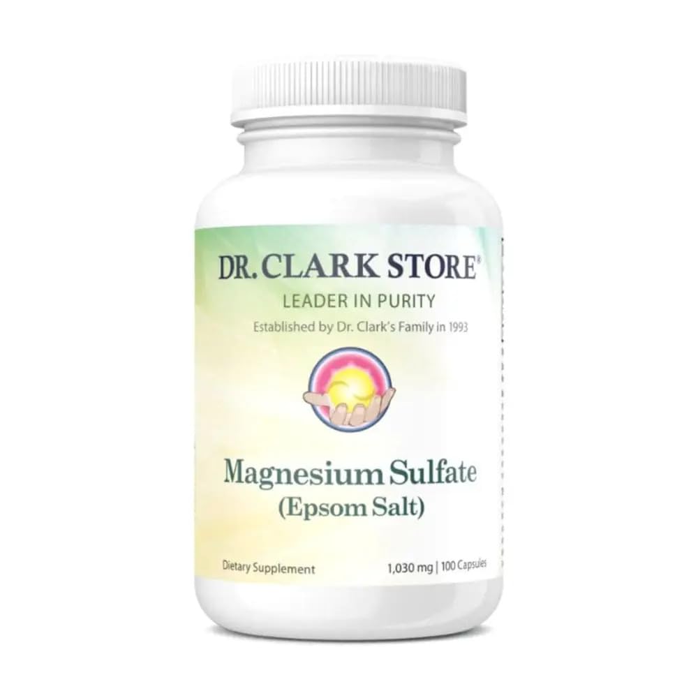 Dr Clark Store Magnesium Sulfate USP (Epsom Salt) 1030mg Capsules, 100 Count