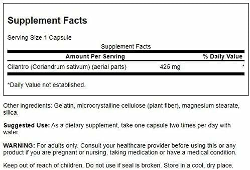 Swanson Full Spectrum Cilantro (Coriander) Herbal Digestive and Antioxidant Supplement, 120 Capsules