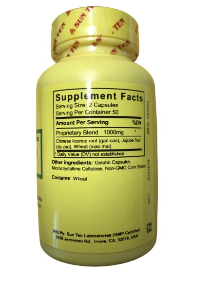 Sun Ten Licorice & Jujube Combination Gan Mai Da Zao Tang Capsules 100